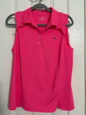 Vineyard Vines Sleeveless Polo Tank Top - Hot Pink